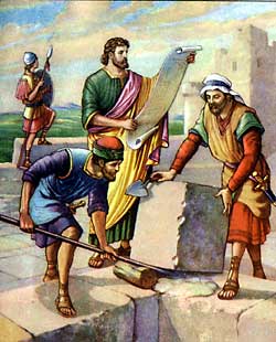 nehemiah rebuilding the wall coloring page