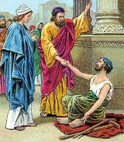 peter heals lame man acts 3